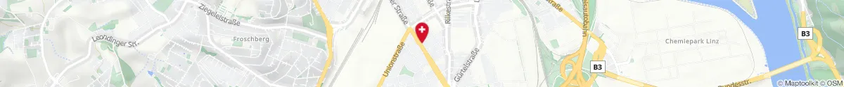 Kartendarstellung des Standorts für Einhorn-Apotheke in 4020 Linz